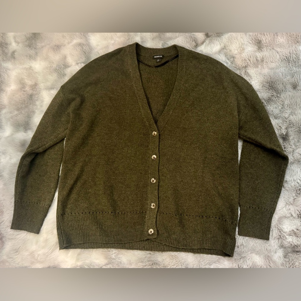Torrid Olive Green Sweater